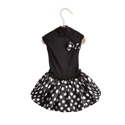 Ozzie - Polka Dot Bow Ruffle Hem Dog Dress Outfit