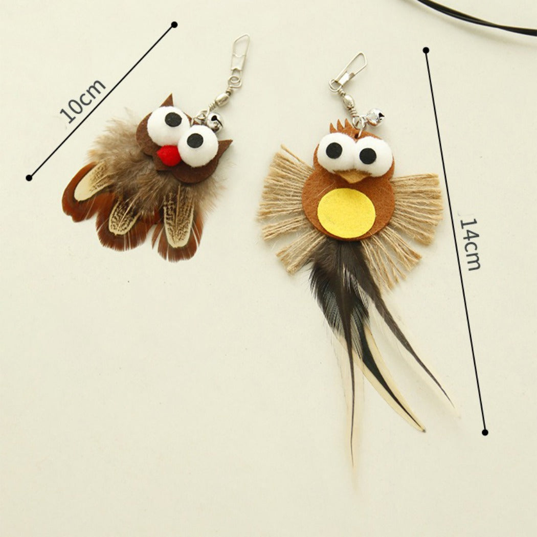 Moo – Owl & Bird Feather Wand Toy
