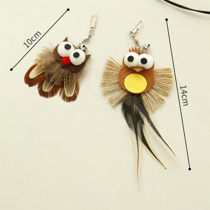 Moo – Owl & Bird Feather Wand Toy