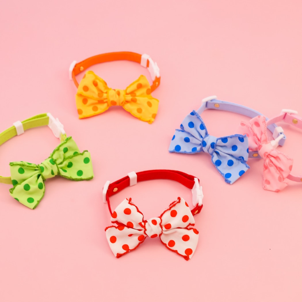 Mokka - Polka Dot Bow Bell Cat Collar