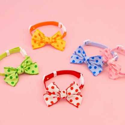 Mokka - Polka Dot Bow Bell Cat Collar