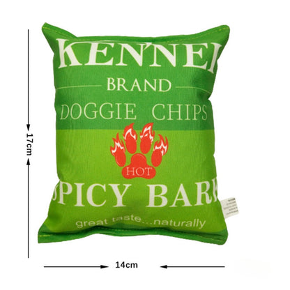 Petkin Chips Shape Dog Toy positioned upright on a white background