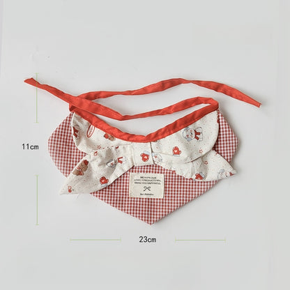 Mokka - Plaid Cartoon Pet Bandana Collar and Bib