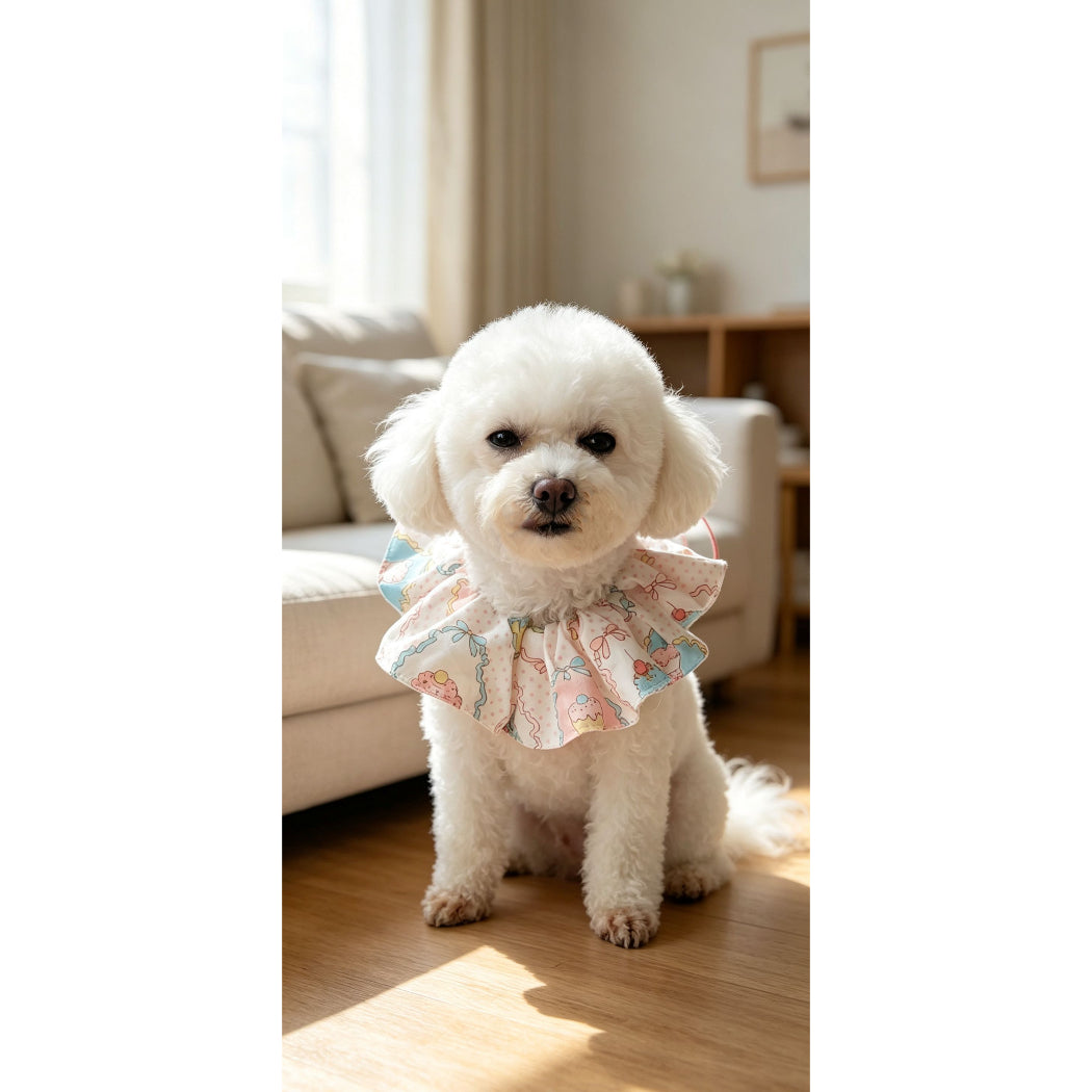 Mokka - Gathered Ruff Tie Pet Neckwear