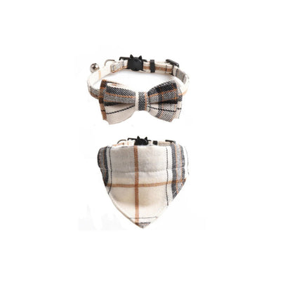 Mokka - Floral Print Panel Cat Collar Set