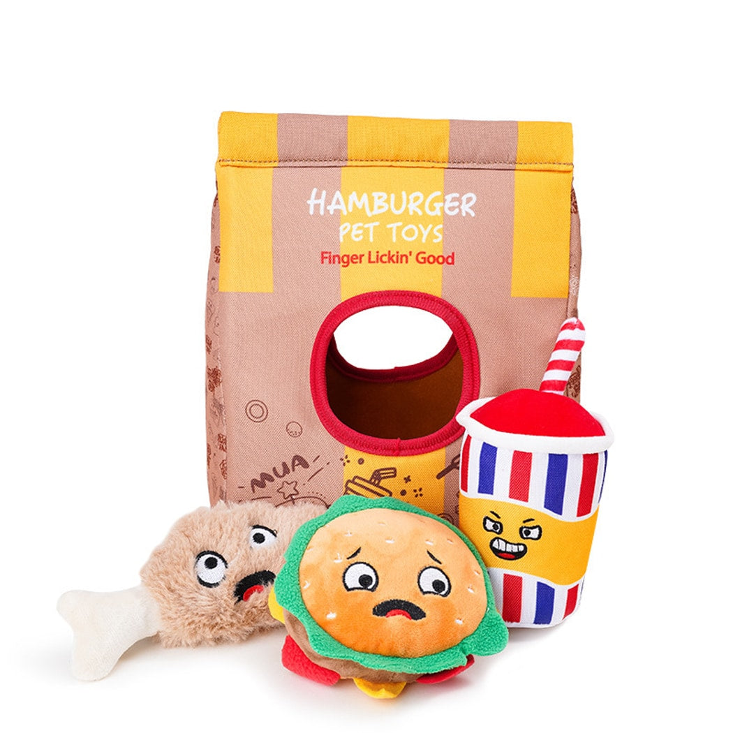 Petkin - Dog Plush Squeaky Treat Hiding Toy Bag