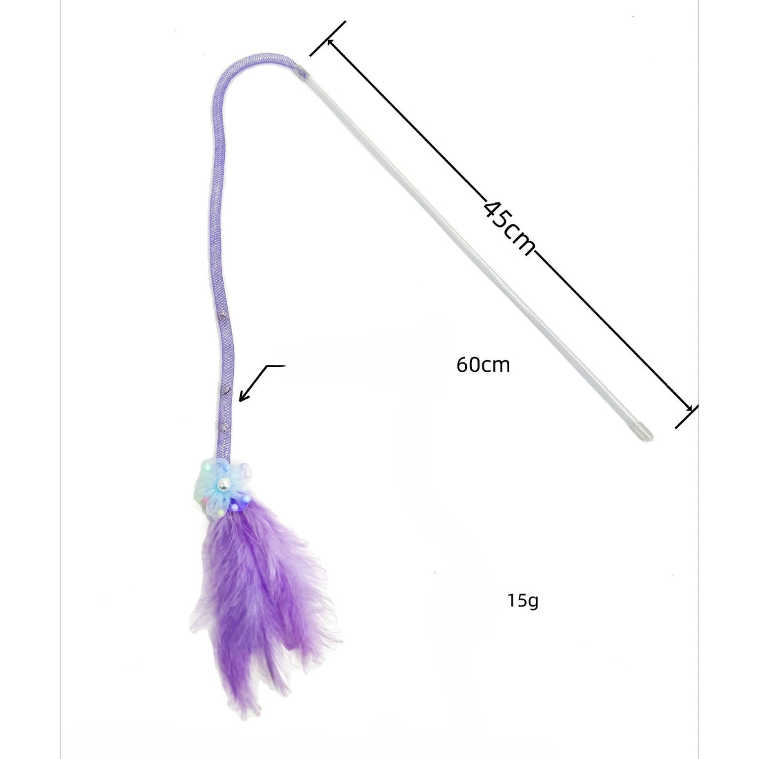 Moo - Flower Feather Cat Teaser Wand
