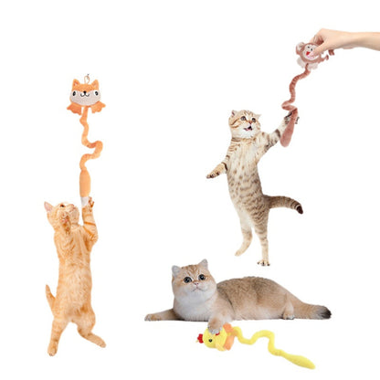 Moo - Character Head and Wavy Tail Plush Cat Toy