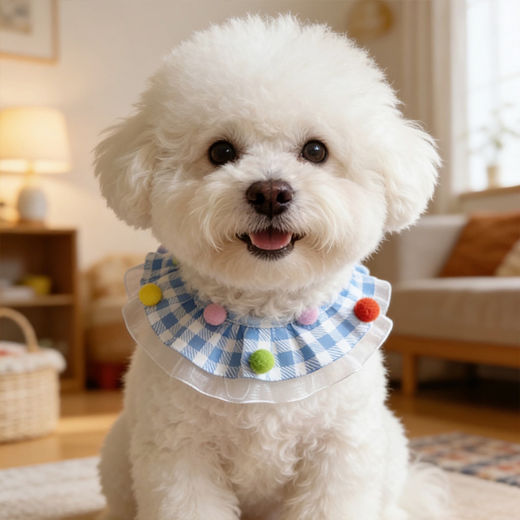 Mokka - Ruffle Edge Plaid Pet Collar