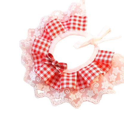 Mokka - Plaid Cherry Polka Dot Cat Collar