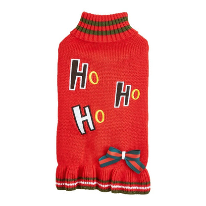 Christmoo - Christmas Bow Turtleneck Pet Sweater Dress