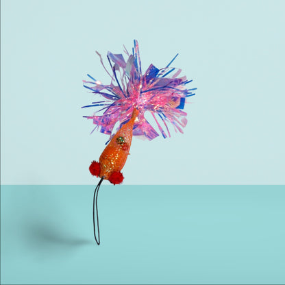 Moo - Sparkle Tinsel Pom Fish Cat Toy