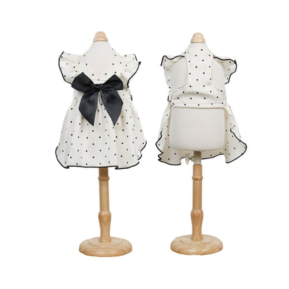 Ozzie - Polka Dot Bow Detail Dog Dress