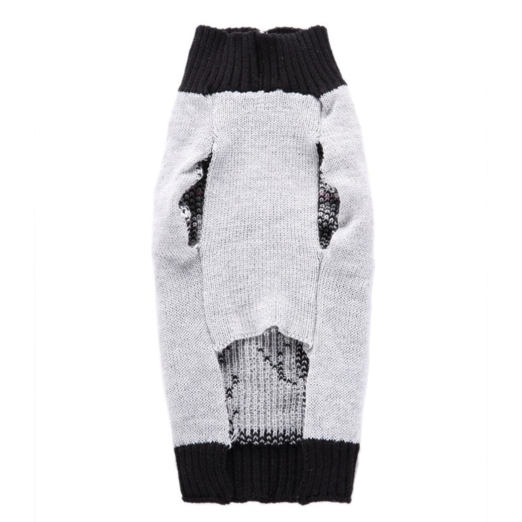 Halloweek - Ribbed Trim Gray Dog Sweater