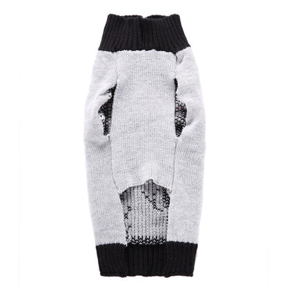 Halloweek - Ribbed Trim Gray Dog Sweater