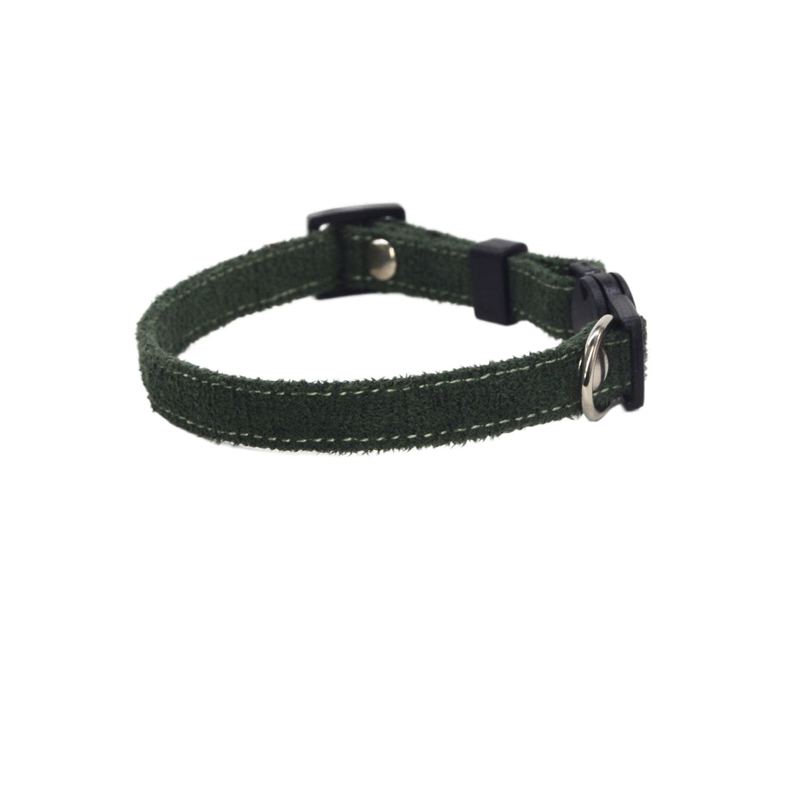 Mokka cat collar laid flat displaying full length and stitching details