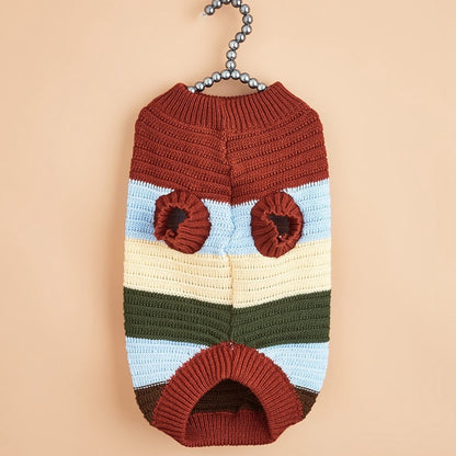 Ozzie - Striped Knit-Style Pet Pullover Dog Sweater