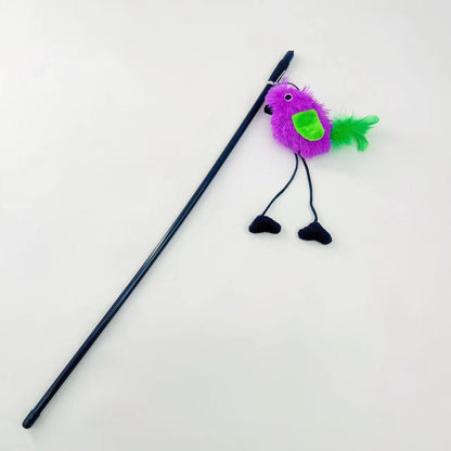 Moo - Feathered Bird Cat Wand – Interactive Teaser Toy for Active Play