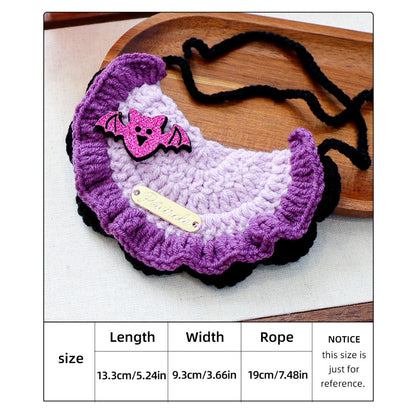 Mokka - Halloween Scalloped Crochet Pet Bib