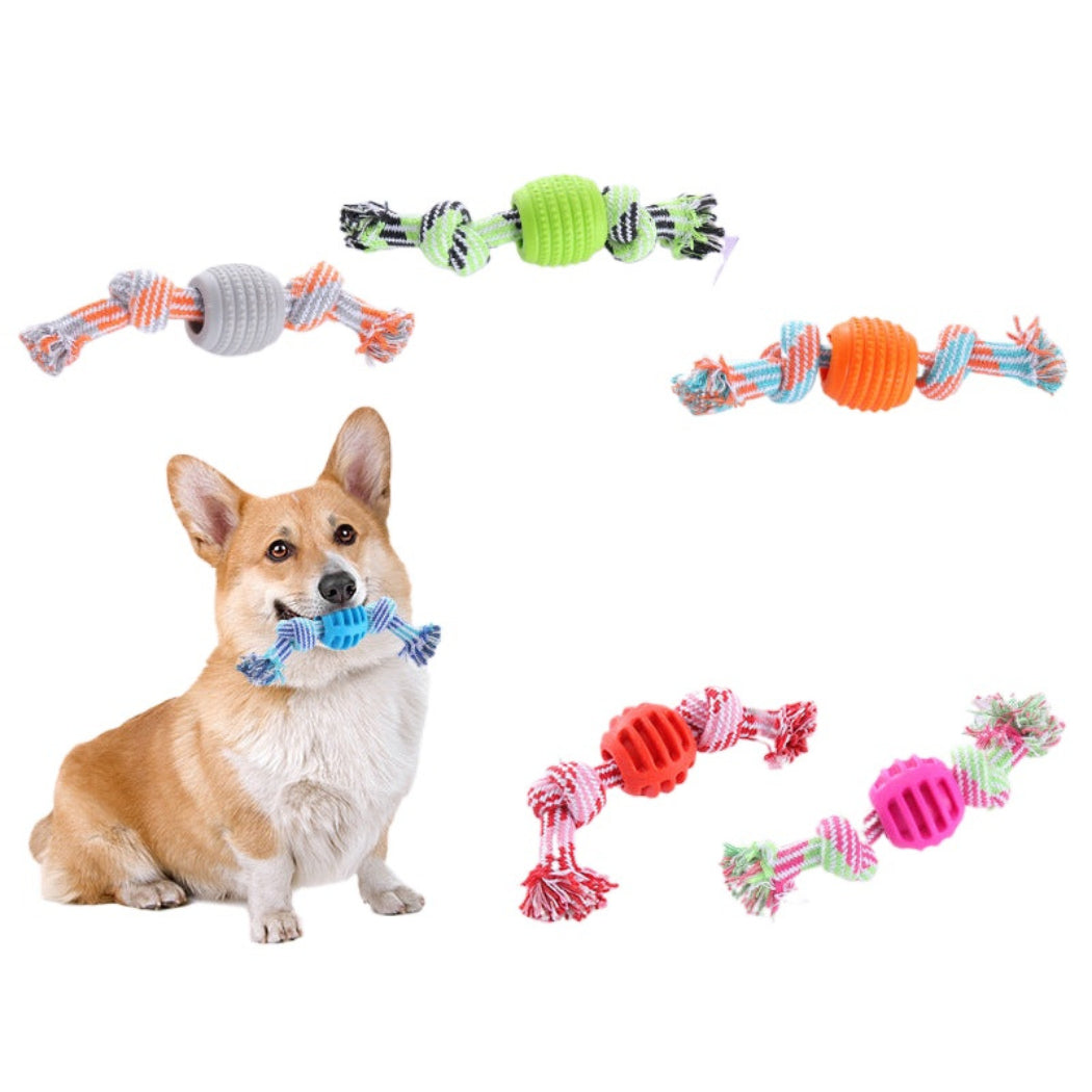 Petkin - Colorful Rope & Ball Dog Toy