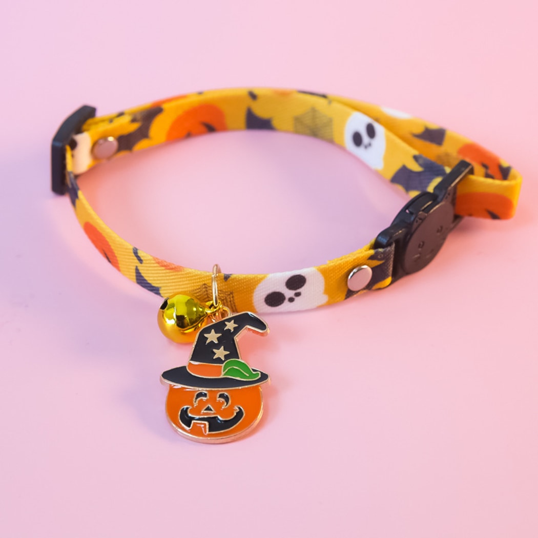 Halloweek - Halloween Pumpkin Ghost Cat Collar
