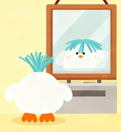 Moo – Fuzzy White Chicken Cat Toy