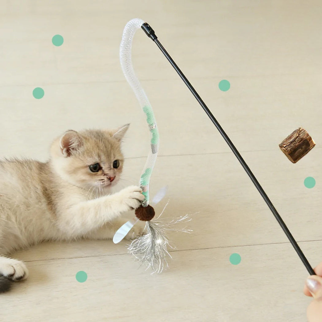 Petkin - Feather Bell Cat Teaser Wand