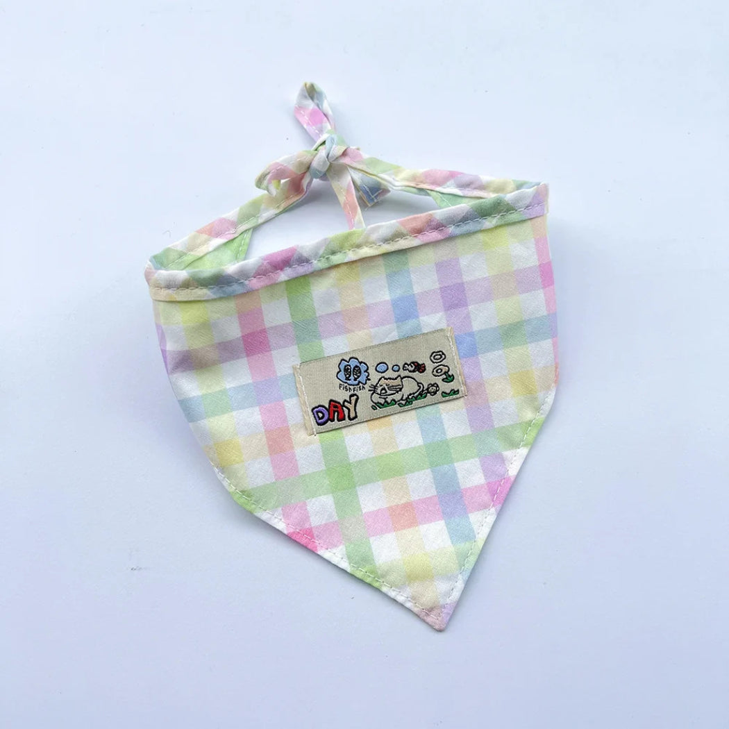 Mokka - Pastel Plaid Panel Cat Neckwear