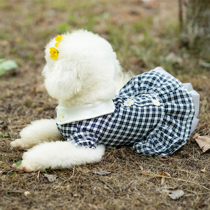 Ozzie - Spring Summer Plaid Princess Style Dog Dress