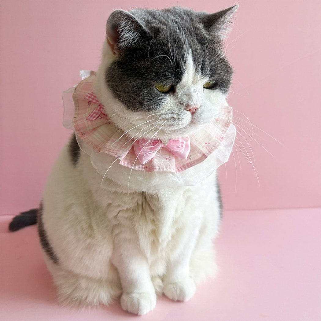 Mokka - Princess Style Plaid Bow Cat Collar
