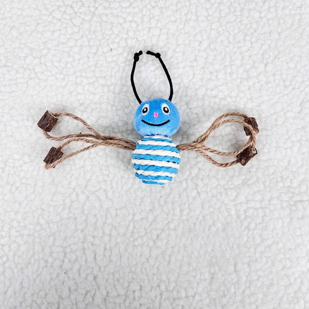 Moo - Striped Bee Shape Plush Cat Toy