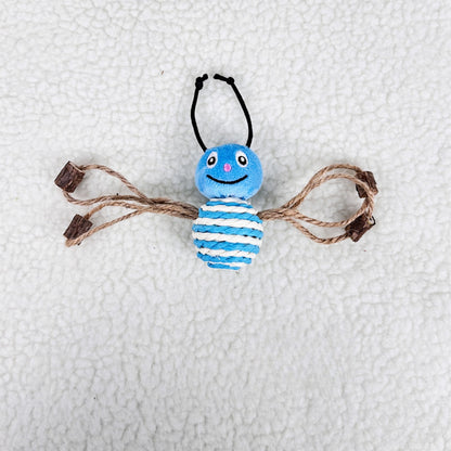Moo - Striped Bee Shape Plush Cat Toy
