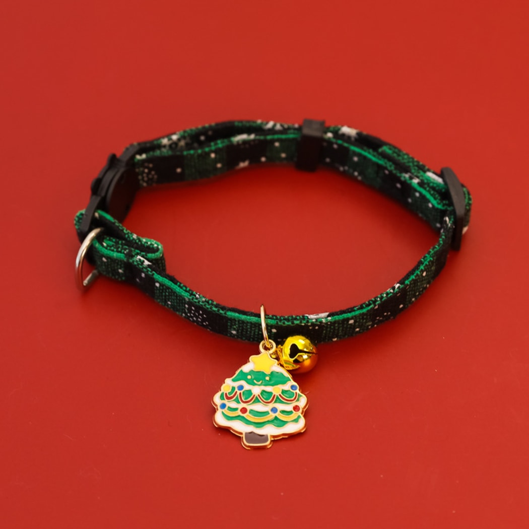 Christmoo - Cartoon Christmas Motif Bell Cat Collar