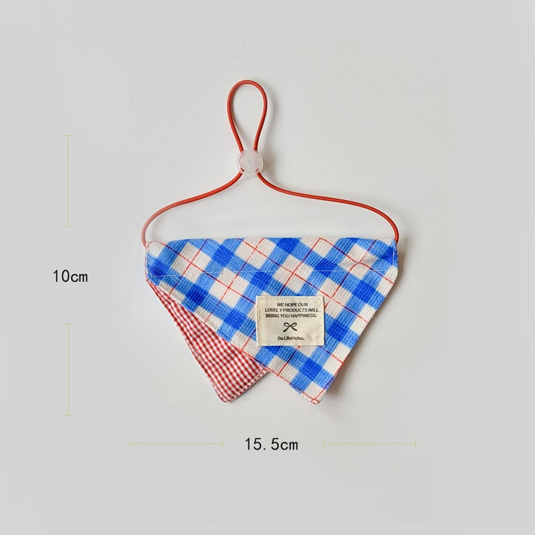 Mokka - Rustic Red and Blue Plaid Pet Bib