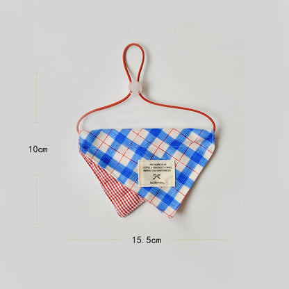 Mokka - Rustic Red and Blue Plaid Pet Bib