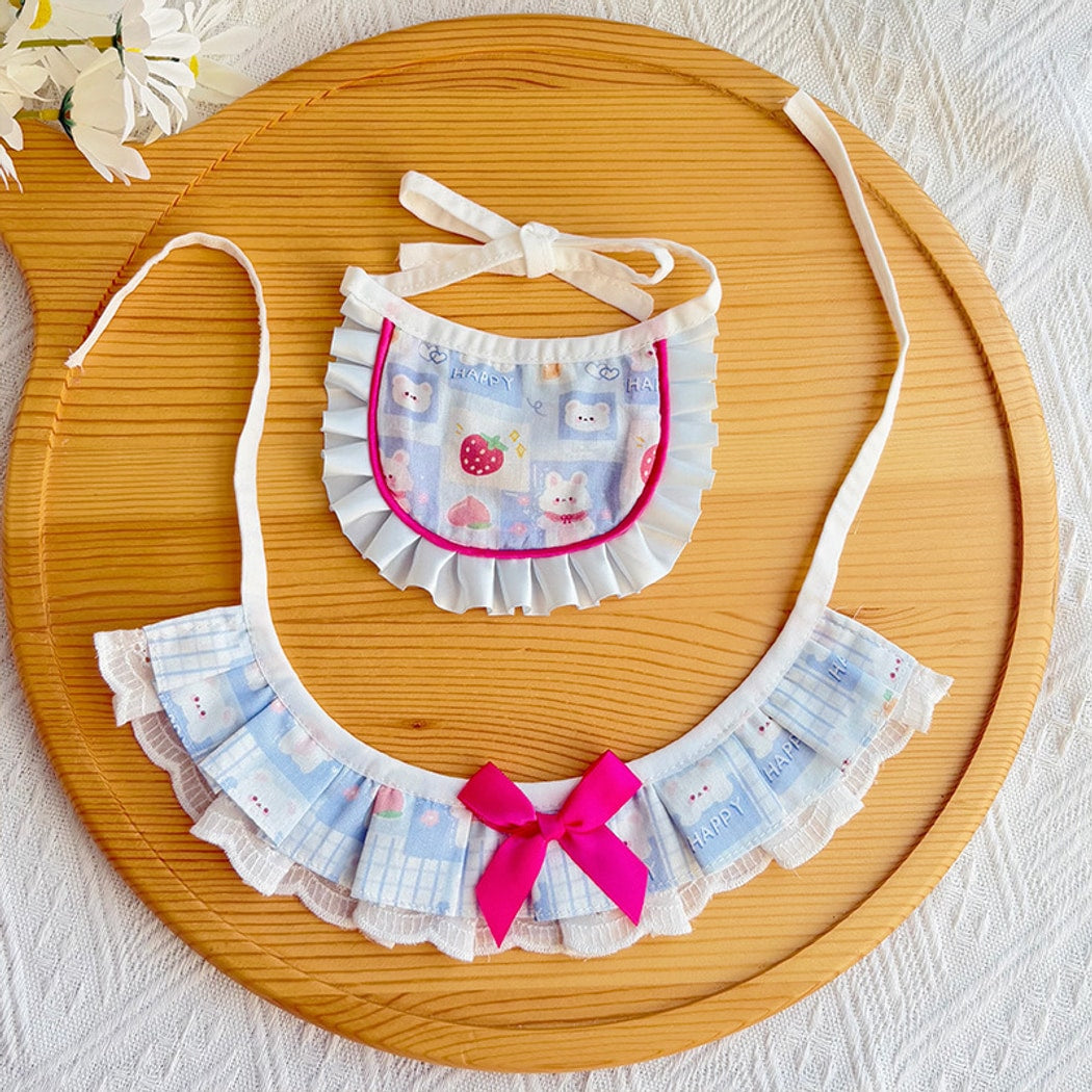 Mokka - Strawberry Rabbit Printed Cat Bib