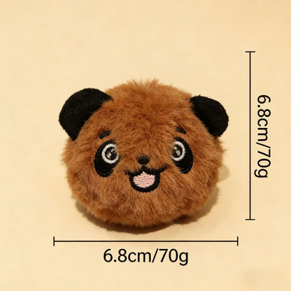 Petkin plush ball dog toy with visible seams and plush filling