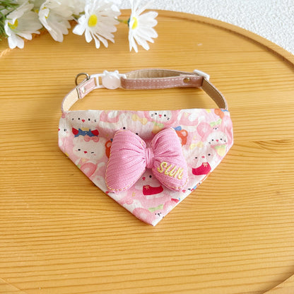 Mokka - Candy Color Bow Cat Bandana Collar