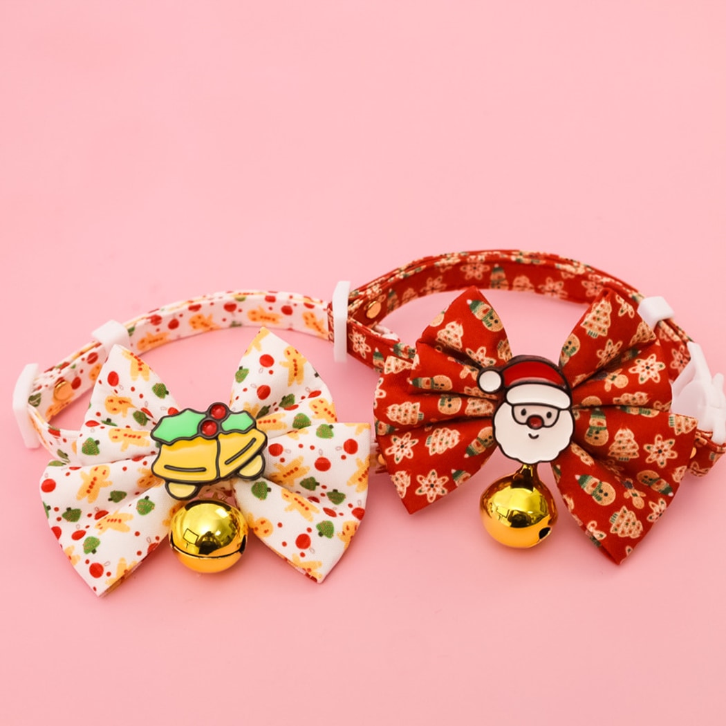 Christmoo - Christmas Cat Collar with Bell Bow Collar