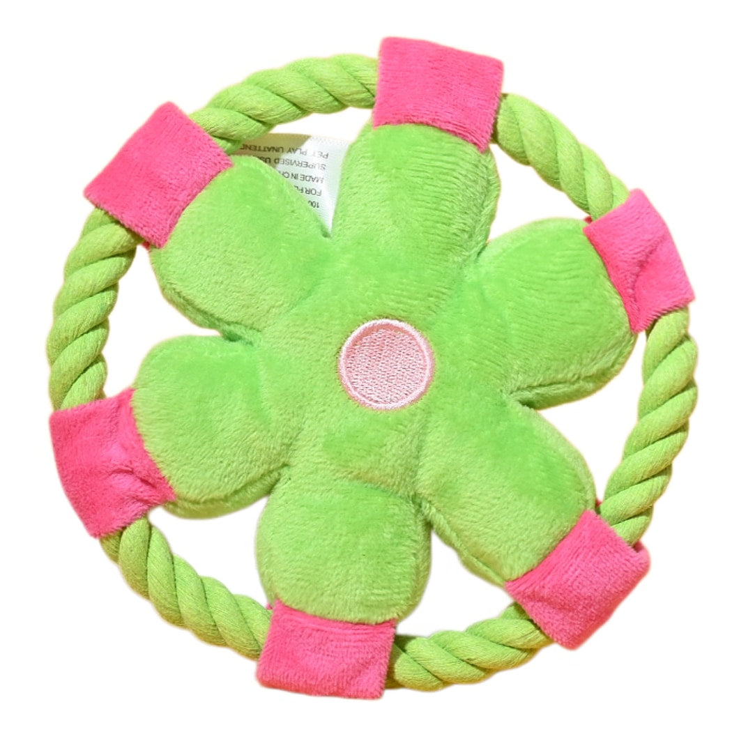 Petkin - Cartoon Flower Plush Frisbee Dog Toy