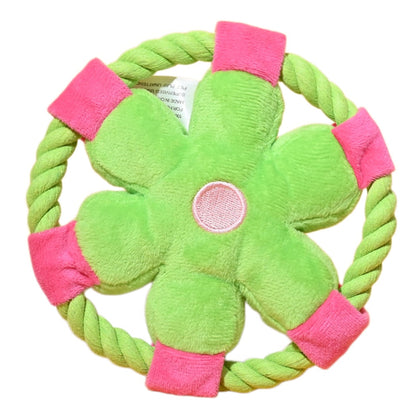 Petkin - Cartoon Flower Plush Frisbee Dog Toy