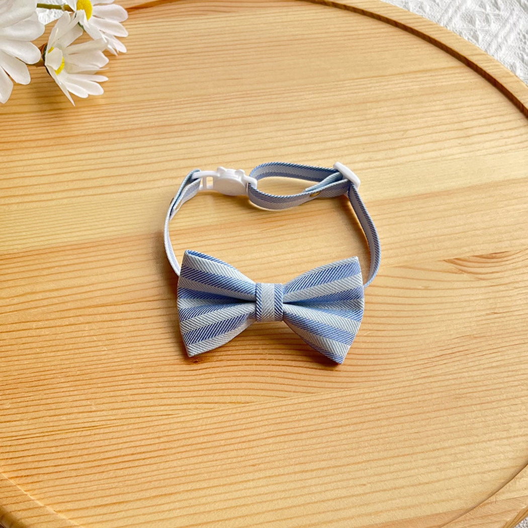 Mokka - British Style Striped Bow Cat Collar