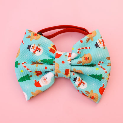 Christmoo - Holiday Print Pet Collar with Bow Accent