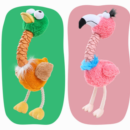 Petkin Goofy Bird Plush Toy with flamingo and duck displayed on a white background