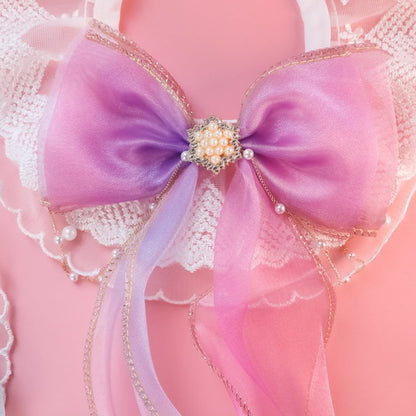 Mokka - Lace Bow Ruffle Decorative Cat Collar