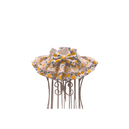 Mokka - Fruit Print Bow Layered Lace Pet Collar