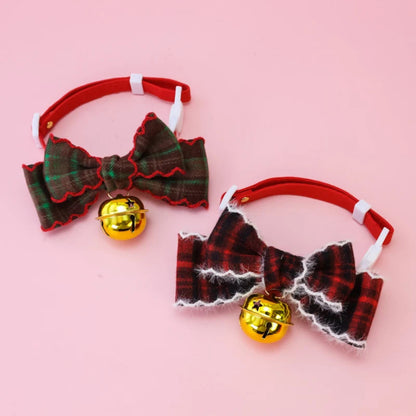 Mokka - Christmas Plaid Bow Breakaway Pet Collar
