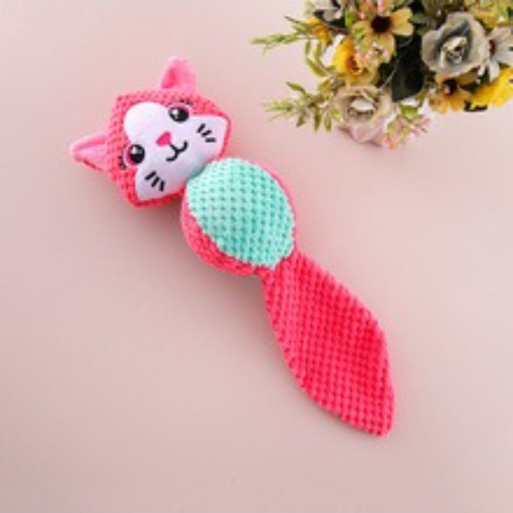 Petkin Long Tail Plush Pet Toy displayed from a side angle on a plain surface