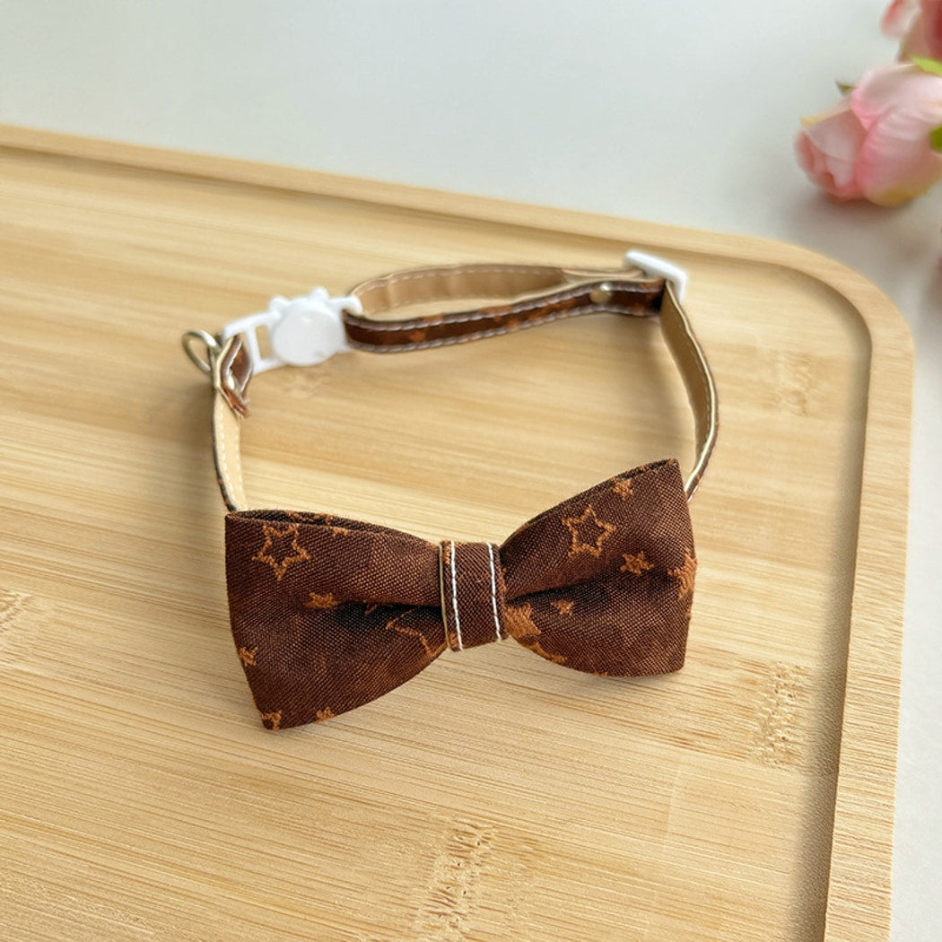 Mokka - Adjustable Bow Tie Star Pattern Pet Collar