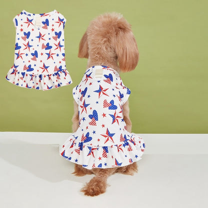 Ozzie - Ruffle Colorful Party Print Pet Dress